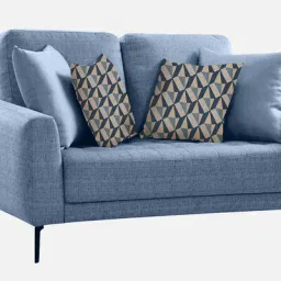 casacraft from pepperfry Portland Fabric 2 Seater Sofa in Blue Colour image 3