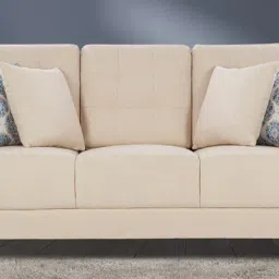 casacraft from pepperfry Ashford Fabric 3 Seater Sofa in Beige Colour image 1