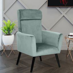casacraft from pepperfry Morocco Velvet Lounge Chair In Mint Green Colour-picture-35