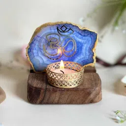 home arte Blue Stone Figurine Tea light Holder-picture-36