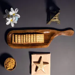 jiscovery Brown Wood Platter image 3