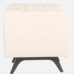 casacraft from pepperfry Ellory Leatherette 1 Seater Sofa In Cream Color image 5