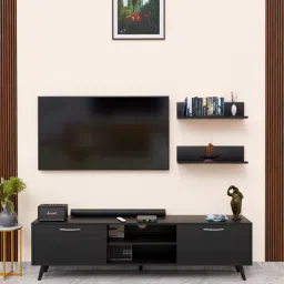 mintwud from pepperfry M5+D4 Tv Console In Black Colour-picture-17