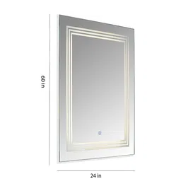 k k glass & aluminium Silver Rectangle Shape LED Wall Mirror image 3
