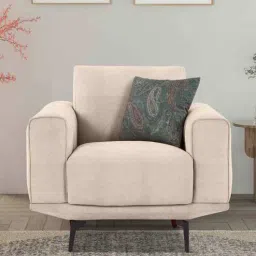 Lebanon Chenille Fabric 1 Seater Sofa In Cream Colour-image-21