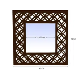 the urban store Walnut Finish MDF Decorative Mirror image 2