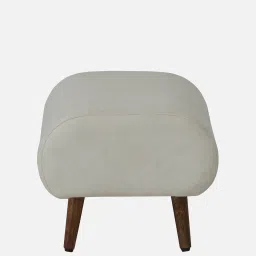 globally indian Chic Boucle Fabric Foot Stool In White Color image 5