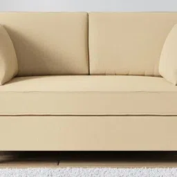 woodsworth from pepperfry Miranda Chenille Fabric 2 Seater Sofa In Beige Colour image 1
