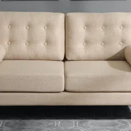 casacraft from pepperfry Alaine Fabric 2 Seater Sofa In Beige Colour image 1