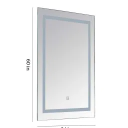 k k glass & aluminium Silver Rectangle Shape LED Wall Mirror image 3