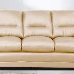 casacraft from pepperfry Adalia Leatherette 3 Seater Sofa In Cream Colour image 1