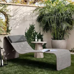 casacraft from pepperfry Lettiere Wicker Poolside Lounger in Brown Colour-picture-34