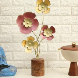 vedas Metal Multicolour Yansi Flower Table Decor image 1