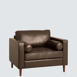 timberly Bruch Leatherette Arm Chair In Brown Colour image 3
