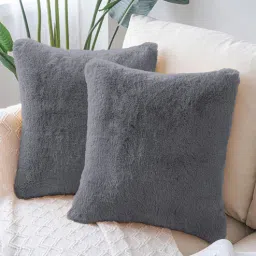 luxe home international Grey Solids 170 TC Polyester 2 Cushion Cover-picture-16