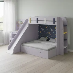 boingg! - a happy start SimpleSlides Bunk Bed With Slide In Grey Colour image 1