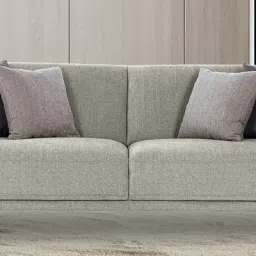 casacraft from pepperfry Franklin Fabric 3 Seater Sofa in Grey Colour image 1