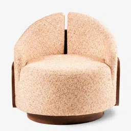 orange tree Zyra Revolving Barrel Chair In Chairin Walnut Finish image 3