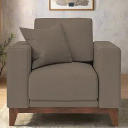 febonic Luca Fabric 1 Seater Sofa In Hazel Beige Colour image 1