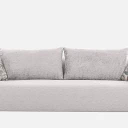 casacraft from pepperfry New Jersey Fabric 4 Seater Sofa in Silver Colour image 4