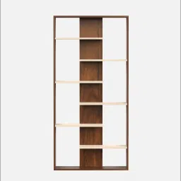 bluewud Maxelle Bookshelf In Brown Maple & Beige Colour image 3