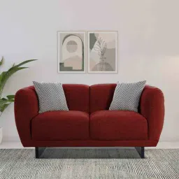 Malaga Chenille Fabric 2 Seater Sofa In Garnet Red Colour-image-70