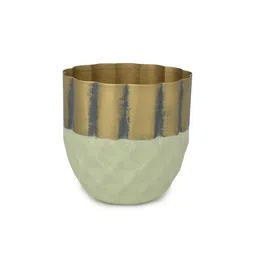 ceramicto Hexagonal Pistachio Green Metal Desk Pot image 4