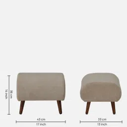 globally indian Chic Boucle Fabric Foot Stool In Beige Color image 2