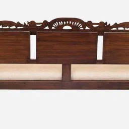 mudramark from pepperfry Alpa-I Solid Wood 3 Seater Sofa in Walnut Colour image 5