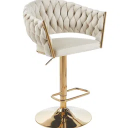 casacraft from pepperfry Lunar Rotatable Bar Stool In White Color image 4