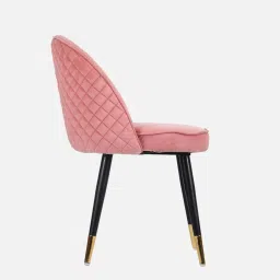 casacraft from pepperfry Iris Fabric Dining Chair In Pink Colour image 5