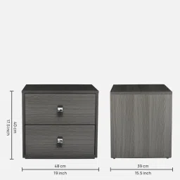 royaloak Tivoli Bedside Table in Grey Colour image 2