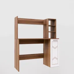 mintwud from pepperfry Liard Hutch Desk In Noce Lyon And White Color image 5