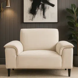 febonic Ocean Velvet 1 Seater Sofa in Camel Beige Color-picture-40