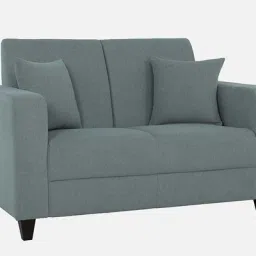 woodsworth from pepperfry Alba Fabric 2 Seater Sofa In Ash Grey Colour image 4