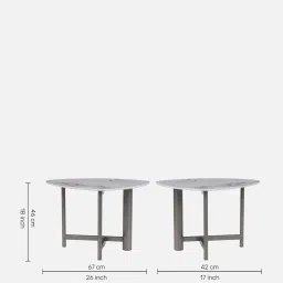durian Cindy Marble Side Table In White Colour image 2
