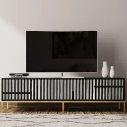 casagold Waterfall Bone Inlay TV Console In Black Colour image 1