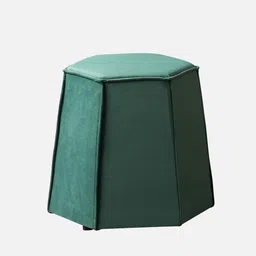 nestroots Prism Velvet Pouffe In Green Colour image 4
