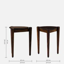 durian Tasha Solid Wood Nesting Tables in Brown Colour image 2
