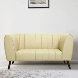 casacraft from pepperfry Cossio Leatherette 2 Seater Sofa in Cream Colour-picture-21