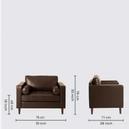 timberly Bruch Leatherette Arm Chair In Brown Colour image 2