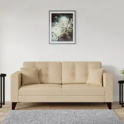 casacraft from pepperfry Alfredo Fabric 3 Seater Sofa In Beige Colour-picture-32