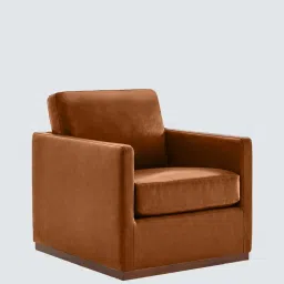 timberly Bobby Pu Leather 1 Seater Sofa In Tan Colour image 4