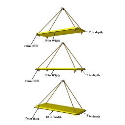 vibecrafts Set Of 3 Yellow Engineered Wood Wall Shelves image 4