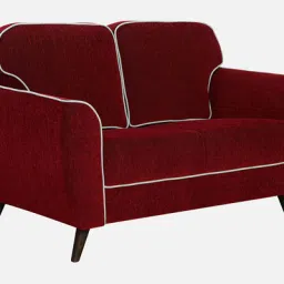 casacraft from pepperfry Anniston Fabric 2 Seater Sofa In Rust Red Colour image 4