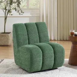casacraft from pepperfry Eroomy Boucle Slipper Chair In Green Colour-picture-38