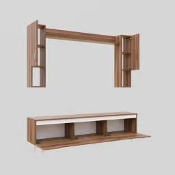 mintwud from pepperfry D3+ M5 Tv Console In Noce Lyon And White Colour image 4