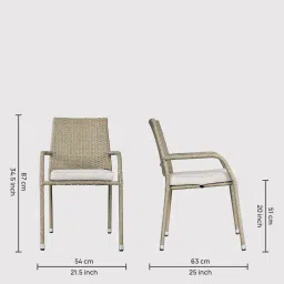 royaloak Zenith Wicker Patio Chair in Ash Colour image 2