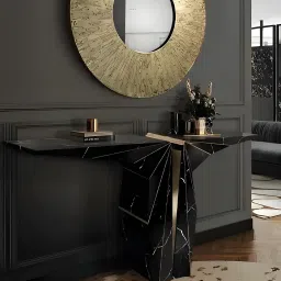 the flamingo life Visor Console Table In Black Colour image 1