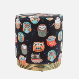 riance creations Owl Print Fabric Pouffe in Multi Colour image 3